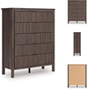 image:imageSignature Design by Ashley Symarro Vintage 5Drawer Wide Chest with Easy Glide and Safety Stop for Bedroom Dark Brown