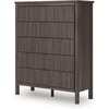 image:imageSignature Design by Ashley Symarro Vintage 5Drawer Wide Chest with Easy Glide and Safety Stop for Bedroom Dark Brown