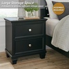 image:imageSignature Design by Ashley Tall Farmhouse Nightstand 2 Drawer Black