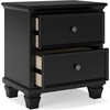 image:imageSignature Design by Ashley Tall Farmhouse Nightstand 2 Drawer Black