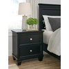 image:imageSignature Design by Ashley Tall Farmhouse Nightstand 2 Drawer Black