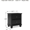 image:imageSignature Design by Ashley Tall Farmhouse Nightstand 2 Drawer Black