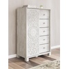 image:imageSignature Design by Ashley Tall White Dresser for Bedroom Dressing ChestWhitewash