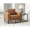 image:imageSignature Design by Ashley Telora Contemporary Faux Leather Chair with Loose Cushions Light Brown