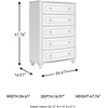 image:imageSignature Design by Ashley Trindura Tall 5Drawer White Chest of Drawers