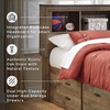 image:imageSignature Design by Ashley Trinell Farmhouse Twin Bed Frame BrownFull Bookcase Bed with 2 Sided Storage