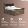 image:imageSignature Design by Ashley Trinell Farmhouse Twin Bed Frame BrownFull Bookcase Bed with 2 Sided Storage