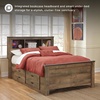 image:imageSignature Design by Ashley Trinell Farmhouse Twin Bed Frame BrownFull Bookcase Bed with 2 Sided Storage