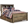 image:imageSignature Design by Ashley Trinell Farmhouse Twin Bed Frame BrownFull Bookcase Bed with Storage