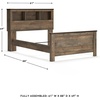 image:imageSignature Design by Ashley Trinell Farmhouse Twin Bed Frame BrownFull Bookcase Panel Bed