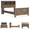 image:imageSignature Design by Ashley Trinell Farmhouse Twin Bed Frame BrownFull Bookcase Panel Bed
