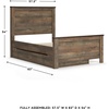 image:imageSignature Design by Ashley Trinell Farmhouse Twin Bed Frame BrownFull Panel Bed with 1 Large Storage Drawer