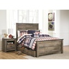 image:imageSignature Design by Ashley Trinell Farmhouse Twin Bed Frame BrownFull Panel Bed with 1 Large Storage Drawer