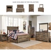 image:imageSignature Design by Ashley Trinell Farmhouse Twin Bed Frame BrownFull Panel Bed with 1 Large Storage Drawer