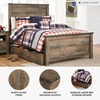 image:imageSignature Design by Ashley Trinell Farmhouse Twin Bed Frame BrownFull Panel Bed with 1 Large Storage Drawer