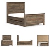 image:imageSignature Design by Ashley Trinell Farmhouse Twin Bed Frame BrownFull Panel Bed with 1 Large Storage Drawer