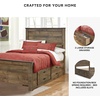 image:imageSignature Design by Ashley Trinell Farmhouse Twin Bed Frame BrownFull Panel Bed with 2 Storage Drawers