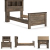 image:imageSignature Design by Ashley Trinell Farmhouse Twin Bed Frame BrownTwin Bookcase Bed