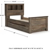 image:imageSignature Design by Ashley Trinell Farmhouse Twin Bed Frame BrownTwin Bookcase Bed with 1 Large Storage Drawer