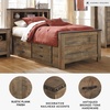 image:imageSignature Design by Ashley Trinell Farmhouse Twin Bed Frame BrownTwin Bookcase Bed with 2 Storage Drawers