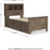 image:imageSignature Design by Ashley Trinell Farmhouse Twin Bed Frame BrownTwin Bookcase Bed with 2 Storage Drawers