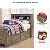 image:imageSignature Design by Ashley Trinell Farmhouse Twin Bed Frame BrownTwin Bookcase Bed with 2 Storage Drawers