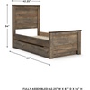 image:imageSignature Design by Ashley Trinell Farmhouse Twin Bed Frame BrownTwin Panel Bed with 1 Large Storage Drawer