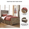 image:imageSignature Design by Ashley Trinell Farmhouse Twin Bed Frame BrownTwin Panel Bed with 2 Storage Drawers