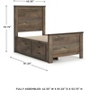 image:imageSignature Design by Ashley Trinell Farmhouse Twin Bed Frame BrownTwin Panel Bed with 2 Storage Drawers