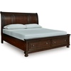 image:imageSignature Design by Ashley Twin Over Full Bunk Bed with Storage WhiteRustic Brown