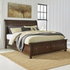 image:imageSignature Design by Ashley Twin Over Full Bunk Bed with Storage WhiteRustic Brown