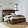 image:imageSignature Design by Ashley Twin Over Full Bunk Bed with Storage WhiteRustic Brown