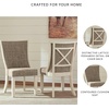 image:imageSignature Design by Ashley Upholstered Dining Chairs Set of 2 FarmhouseAntiqued WhiteBrown