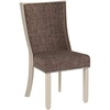 image:imageSignature Design by Ashley Upholstered Dining Chairs Set of 2 FarmhouseAntiqued WhiteBrown