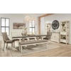 image:imageSignature Design by Ashley Upholstered Dining Chairs Set of 2 FarmhouseAntiqued WhiteBrown