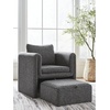 image:imageSignature Design by Ashley Vreni Accent Chair With Ottoman Set With Reversible Back Cushion and SpaceSaving UnderSeat Storage for Living Room or Bedroom Charcoal Black