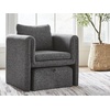 image:imageSignature Design by Ashley Vreni Accent Chair With Ottoman Set With Reversible Back Cushion and SpaceSaving UnderSeat Storage for Living Room or Bedroom Charcoal Black
