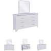 image:imageSignature Design by Ashley White Bedroom Dresser with LED MirrorDresser and Mirror