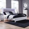 image:imageSignature Design by Ashley White Bedroom Dresser with LED MirrorKing Upholstered Panel Bed