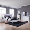 image:imageSignature Design by Ashley White Bedroom Dresser with LED MirrorQueen Upholstered Panel Bed