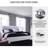 image:imageSignature Design by Ashley White Bedroom Dresser with LED MirrorQueen Upholstered Panel Bed