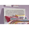 image:imageSignature Design by Ashley White Twin Boho Headboard Carved MedallionWhitewash