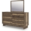 image:imageSignature Design by Ashley Wide Engineered Wood Dresser Set with MirrorLarge Dresser and Mirror