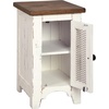 image:imageSignature Design by Ashley Wystfield Farmhouse Chair Side End Table with Cabinet Door for Storage White amp Brown with Distressed Finish and Signature Design by Ashley Wystfield Farmhouse End Table with Storage Distressed White amp Brown FinishWhite