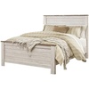 image:imageAshley Furniture Willowton 65 W x 87 D Farmhouse Wood Queen Sized Panel Bed in Whitewash FinishQueen