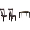 image:imageSignature Design Dining Room Chair and Table Set Set of 2  Rectangular Table Dark Brown