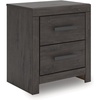 image:imageSignature Design by Ashley 2 Drawer Grey Nightstand Charcoal PrendoneaCharcoal