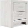 image:imageSignature Design by Ashley 2 Drawer Grey Nightstand Charcoal PrendoneaWhite