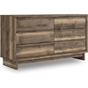 image:imageSignature Design by Ashley 6 Drawer Bedroom Dresser Light Oak CieldenRustic Brown