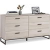 image:imageSignature Design by Ashley 6 Drawer Dresser for Bedroom Light Natural OakNaturalBlack